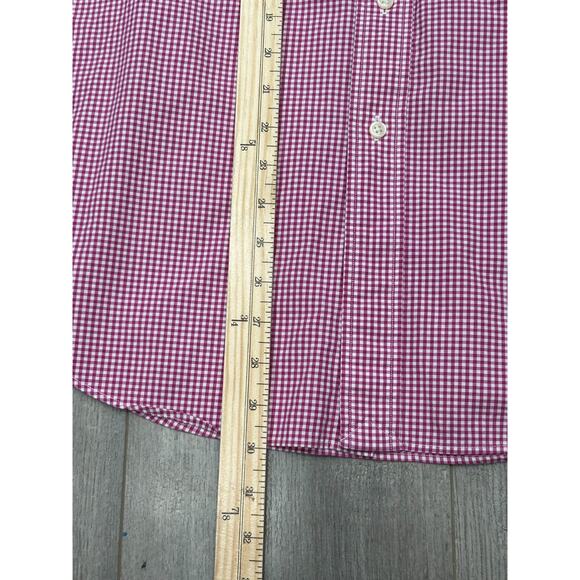 Ralph Lauren Mens Pink Gingham Classic Fit Pony Logo Button Down Shirt Size 16L - Picture 7 of 8